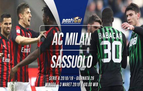 Prediksi Pertandingan AC Milan vs Sassuolo Minggu 03 Maret 2019