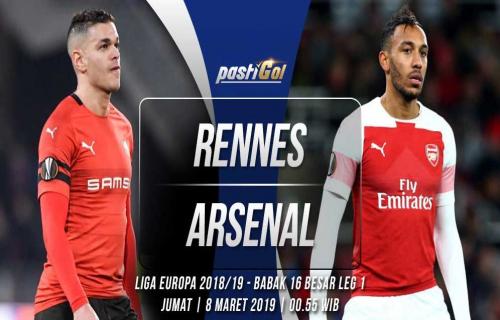 Prediksi Pertandingan Rennes vs Arsenal Jumat, 08 Maret 2019